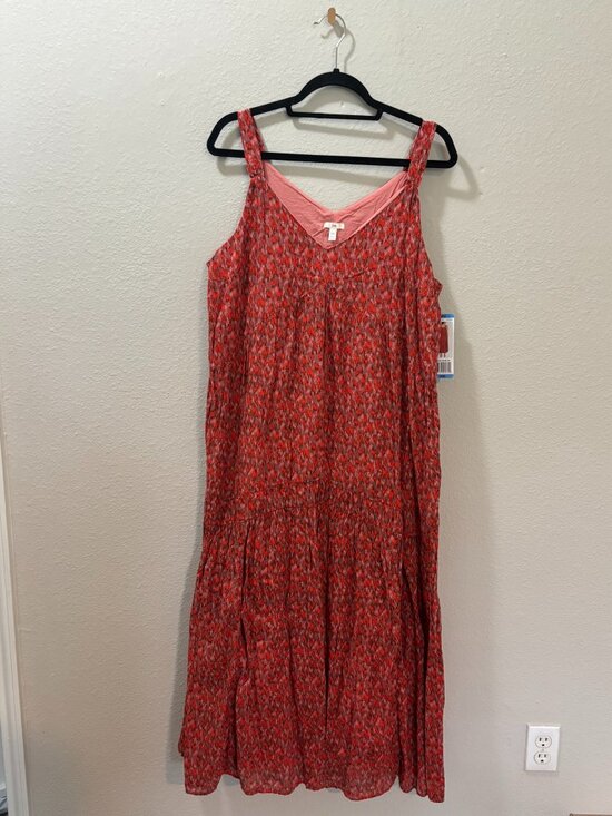 Joie Dresses & Skirts - Joie Silk Blend Red Pink Print Sleeveless Maxi Dress Size Large NWT